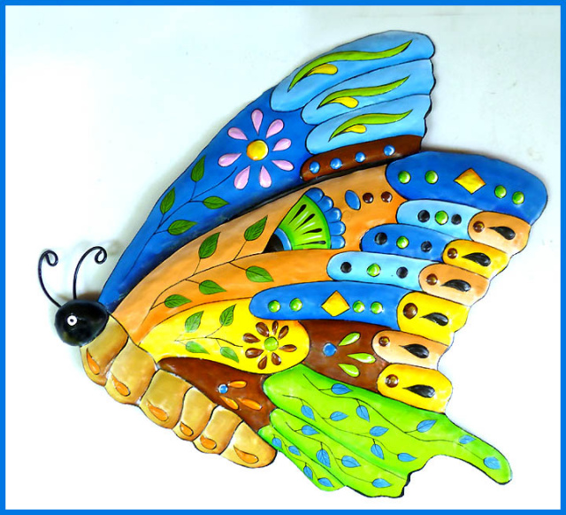 painted metal butterfly wall art